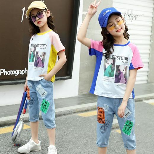 女童夏装套装2023新款儿童女孩夏季洋气中大童跨境网红运动两件套 商品图1