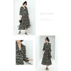 【秒杀】COCOBELLA优雅几何图案通勤衬衫裙秋流苏腰带缎面连衣裙FR189 商品缩略图3