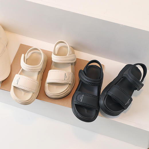 2023年夏季新款童鞋轻便透气儿童凉鞋韩版时尚厚底女童露趾沙滩鞋_HLY 商品图0