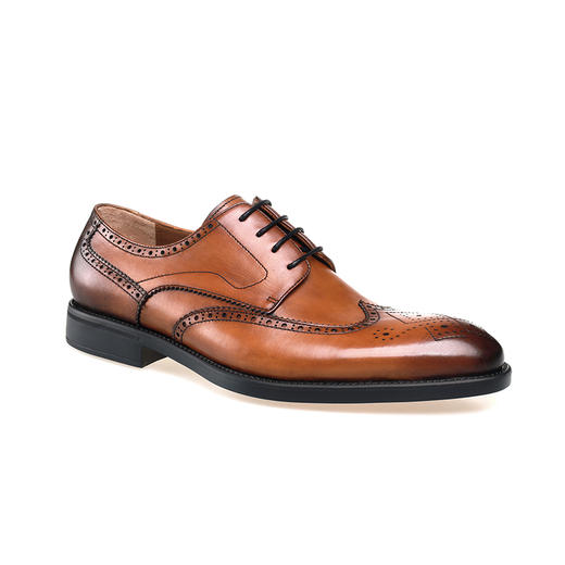 豪麟名鞋都彭男鞋牛皮革皮鞋E32220514棕色 商品图0