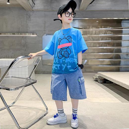 男童夏装套装2023新款儿童夏季男孩短袖帅气衣服童装运动两件套潮 商品图2