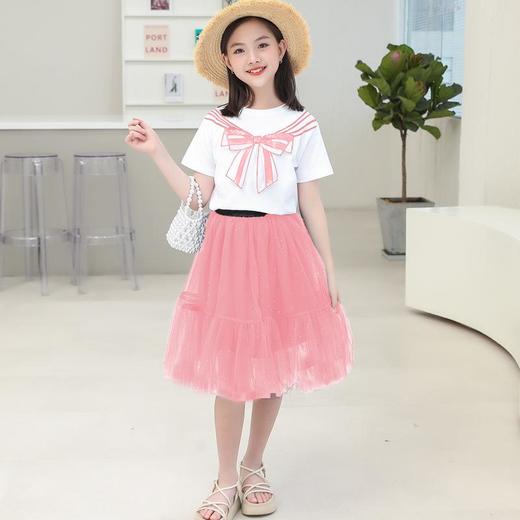 女童连衣裙夏装2023新款儿童洋气长裙大童夏季网纱裙子两件套 商品图1