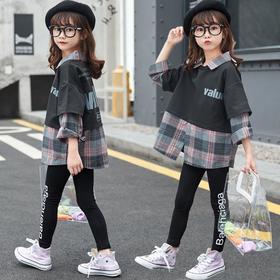 女童秋装运动套装儿童网红休闲长袖两件套2023春秋季新款女孩童装