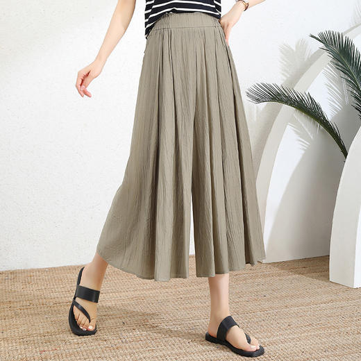 夏季新款，垂感阔腿裙裤女宽松高腰显瘦八分裤时尚妈妈装休闲裤TYWF-A157 商品图2