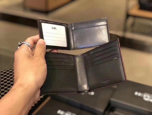 美国现货¥699直邮到手！COACH 新版男士皮夹钥匙扣卡包钱包礼盒 黑灰logo 商品图6