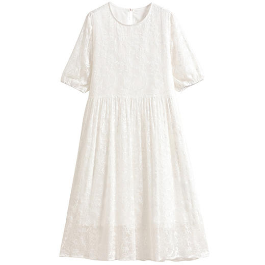 桑蚕丝连衣裙简约气质宽松显瘦真丝绣花裙KDS8901 商品图4