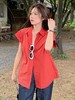 黛唯梵【从未有过的韩风，纯色无袖衬衫】夏日新款，宽松显瘦，满足你的时尚需求。穿上它，即刻流光溢彩，焕发自信，展现不一样的你。 商品缩略图4