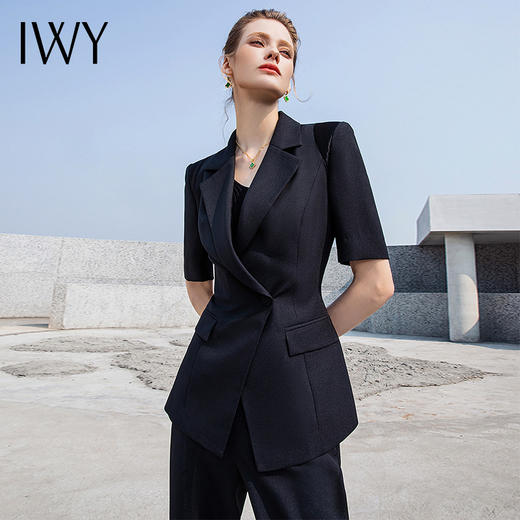IWY/夏季高端西装套装女职业装套裤气质短袖女生正装232010C1+P3 商品图5
