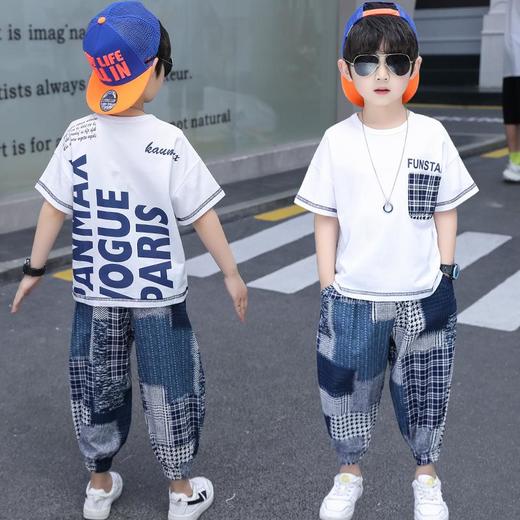 童装男童套装2023夏装新款春夏宽松中大儿童九分薄款防蚊裤两件套 商品图1