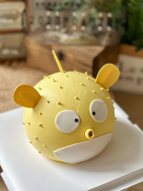 圆滚滚的河豚球型蛋糕，可爱的爆炸，请提前24小时以上预定