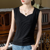 螺纹无袖t恤女夏新款，女装复领纯色背心气质收腰弹力上衣SG-X3X0413-LXL 商品缩略图6
