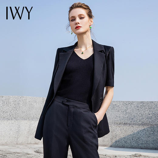 IWY/夏季高端西装套装女职业装套裤气质短袖女生正装232010C1+P3 商品图7