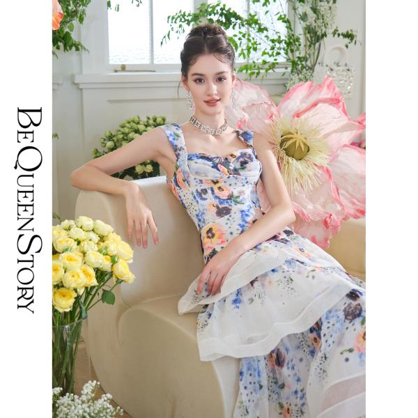 BeQueenStory 【夏梦繁花】优雅收腰吊带连衣裙&套装2023夏季新款