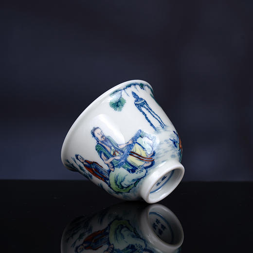 青花斗彩伯牙抚琴杯 商品图3