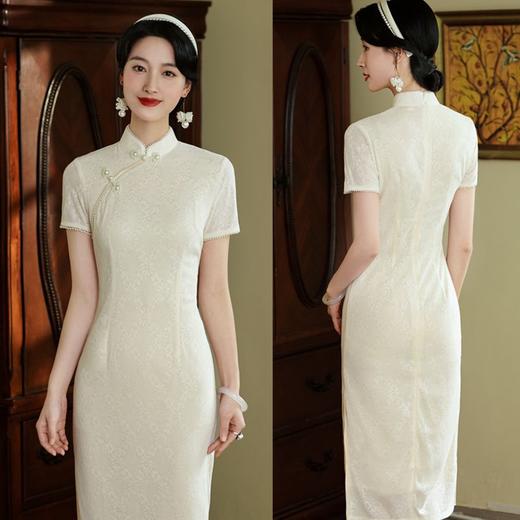 SKY 319084素雅时尚改良新中式水溶蕾丝旗袍 商品图1