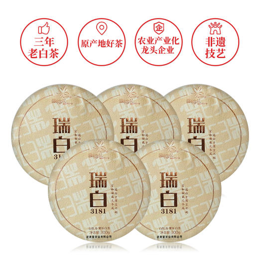 武夷星雪榕花白牡丹福鼎原料瑞白3181白牡丹5饼1提老白茶饼 商品图0