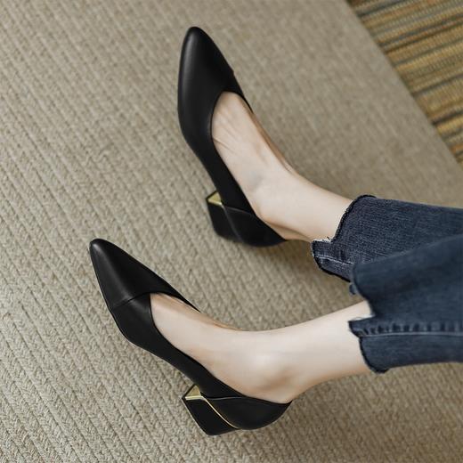 ZHR通勤风法式复古小皮鞋尖头浅口单鞋女鞋夏季懒人鞋玛丽珍女鞋 商品图3