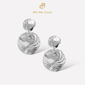 Retro Chic 意大利复古时尚首饰 银色春叶耳环