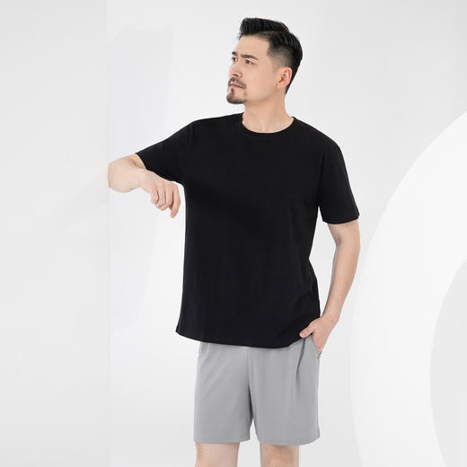 爱帝男士纯棉T恤夏季简约素色短袖衫 商品图3