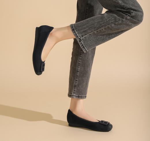 西村名物2023年秋季新款低跟圆头饰扣小香风法式单鞋X23CE33681 商品图1