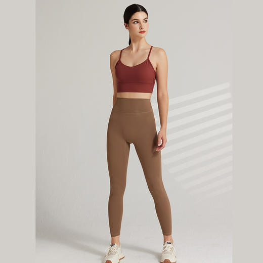 哈瓦塔电商裸感瑜伽裤女子速干跑步提臀紧身裤蜜桃臀健身裤九分裤 商品图9