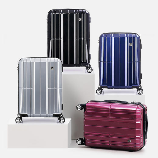 爱华仕（OIWAS）万向轮学生行李箱男28英寸亮面拉链款旅行箱拜耳PC箱子6176黑色 商品图8