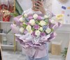 紫色白玫瑰混搭花束 商品缩略图0