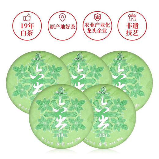 武夷星雪榕花六出3191寿眉白茶福鼎原料老白茶5饼1提大份量礼盒装 商品图0