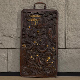 清 铜鎏金八仙人物故事挂屏