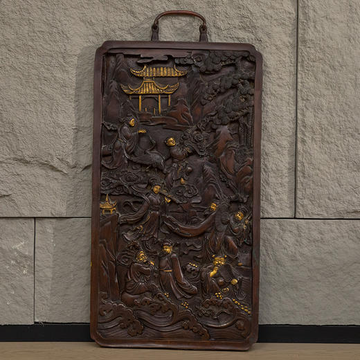 清 铜鎏金八仙人物故事挂屏 商品图0