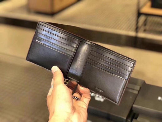 美国现货¥699直邮到手！COACH 新版男士皮夹钥匙扣卡包钱包礼盒 黑灰logo 商品图4