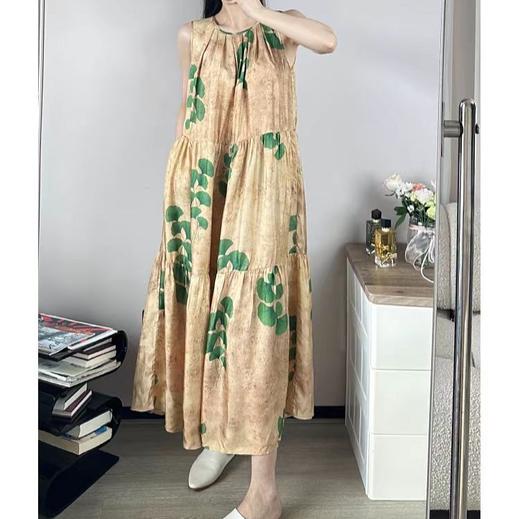 【à perles】UMA重磅铜氨丝复古脏染银杏印花背心裙【现货】 商品图3