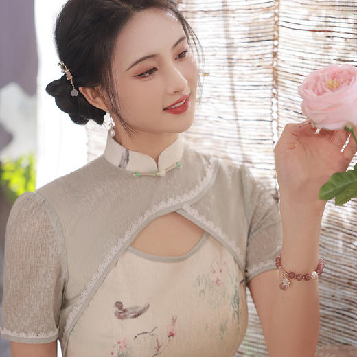 复古文艺风旗袍，优雅气质旗袍BS-2805 商品图1