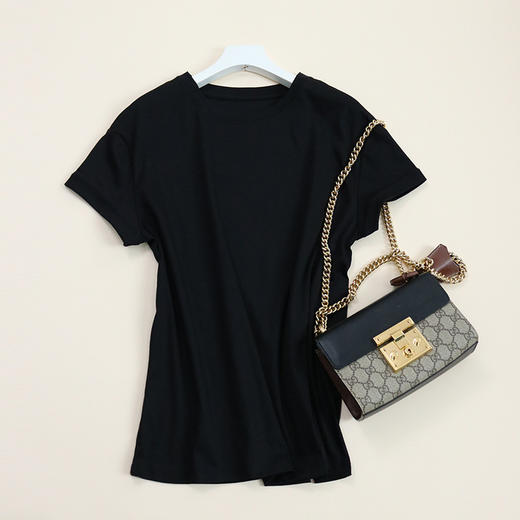 TG-TG03S252夏季纯色圆领真丝短袖女基础打底桑蚕丝莫代尔T恤透气舒适 商品图6