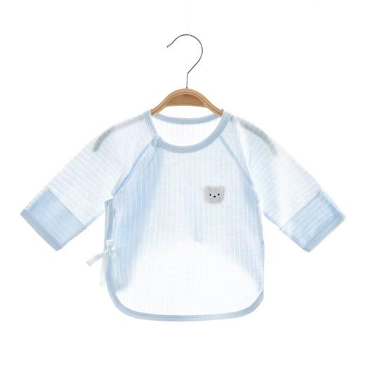 新生儿衣服夏季薄款上衣初生儿纯棉无骨爬服男女宝宝长袖半背衣 商品图1