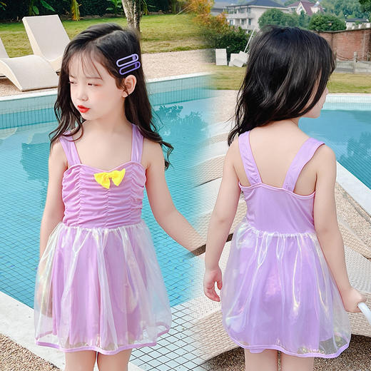 【甜美可爱！夏季新款泳衣】儿童泳衣2023新款，女童中小童连体公主蓬蓬裙，亲肤舒适，让宝宝像公主一样自信迎接每天，穿上网纱度假泳装，无惧阳光沙滩，网纱度假泳装，透气舒适，宝宝穿上就不想脱下！-QQ 商品图6