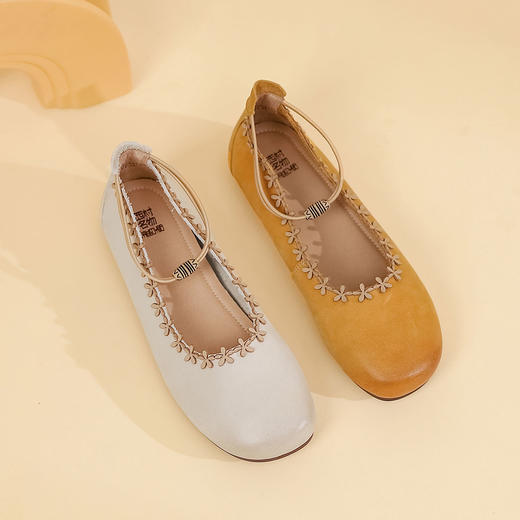 西村名物2023春季新款舒适休闲平底低跟搭扣女单鞋T23AE12541 商品图8