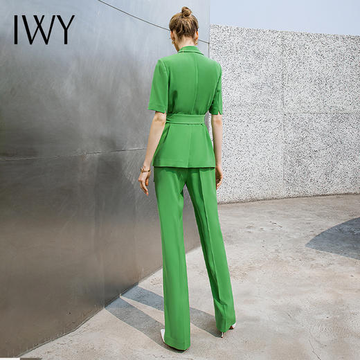 IWY/绿色西装套装女夏季职业装设计感套装女工作服套装232012C1+P6 商品图5