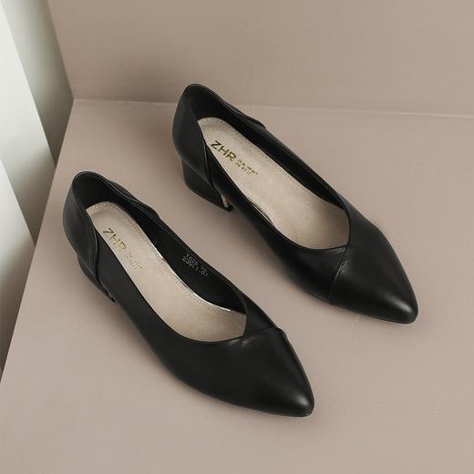 ZHR通勤风法式复古小皮鞋尖头浅口单鞋女鞋夏季懒人鞋玛丽珍女鞋 商品图4