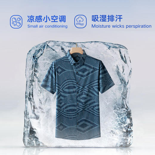 【新款DDS】大依优型大码男装夏季冰感加肥加大短袖衬衫大号衬衣 商品图2