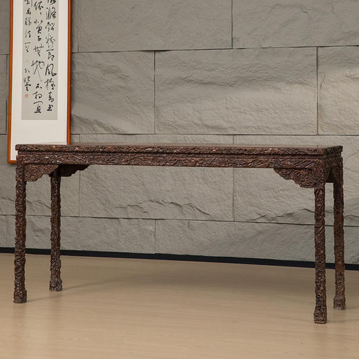 二十世纪 红木满雕梅花纹条桌 商品图4