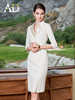 AD正式场合连衣裙高端奢华大牌西装裙子收腰显瘦气质女神范开叉裙 商品缩略图2