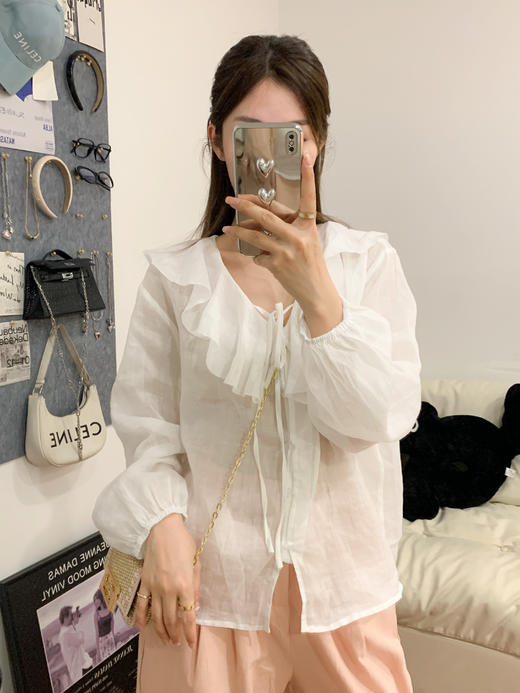 <曾小咸推荐>巨折清仓秒杀，稀有现货24小时发【仅限今日】荷叶衬衫 商品图4