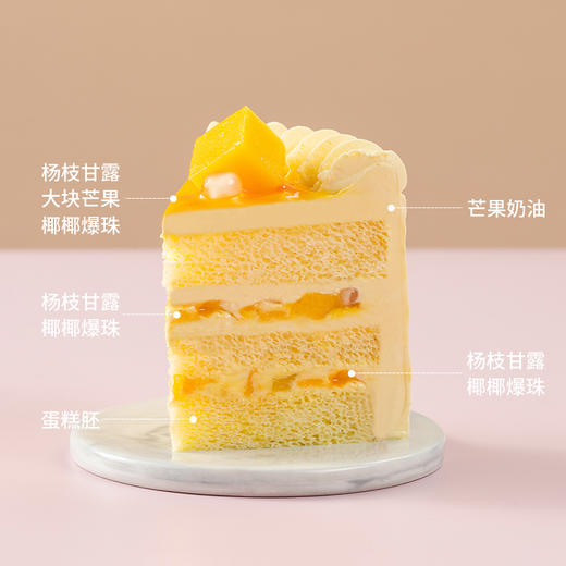 【杨枝甘露爱好者首选！】全新升级7英寸加赠生日配件包，甘露芒芒多蛋糕，杨枝甘露果酱+大块香浓芒果，纵享舌尖香甜丝滑！（yq赣州） 商品图3
