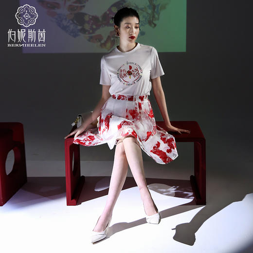 C-千年情话—梁祝楼台相会胭脂虫提花半裙2B40040 商品图3