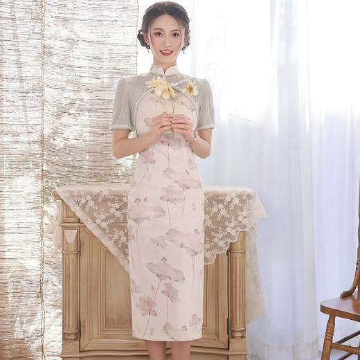 复古文艺风旗袍，优雅气质旗袍BS-2805 商品图3