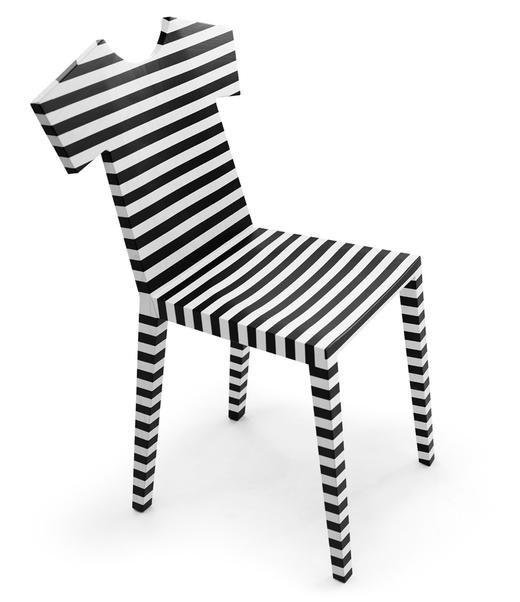 意大利进口 T-CHAIR 条纹T恤造型单人椅创意条纹 商品图4