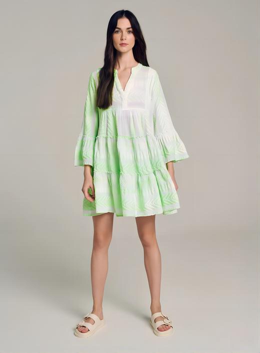 Devotion Twins - ELLA DRESS SHORT - Neon Green/N.Lime/White - 女装 - 连身裙 - 绿色 商品图2