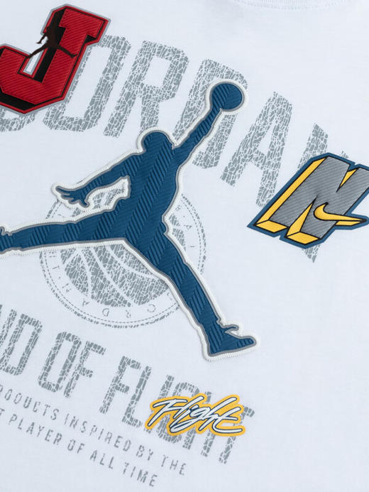 乔丹童衣儿童夏季运动休闲街头炫酷短袖薄圆领大logoT恤JD2312033 商品图3