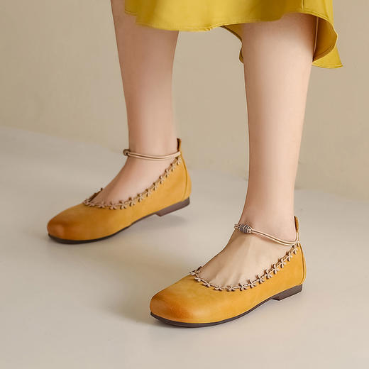 西村名物2023春季新款舒适休闲平底低跟搭扣女单鞋T23AE12541 商品图10